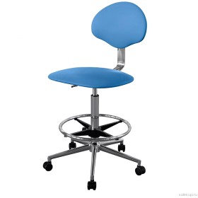 Кресло высокое КР12-В обивка экокожа (цвет синий)