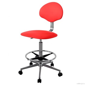Кресло высокое КР12-В обивка экокожа (цвет красный)
