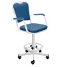 Кресло винтовое с опорой для ног КР02-1 (экокожа цвет синий)