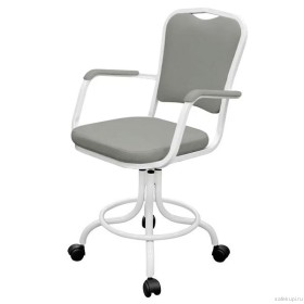 Кресло на винтовой опоре КР09 (обивка экокожа цвет серый)
