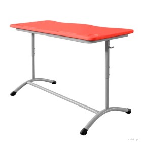 Стол ученический двухместный ШСТ12 столешница пластик цвет красный