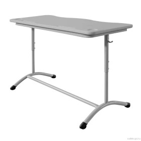 Стол ученический двухместный ШСТ12 столешница пластик цвет серый