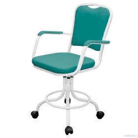 Кресло на винтовой опоре КР09 (обивка экокожа цвет зеленый)
