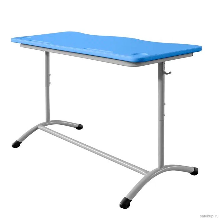 Стол ученический двухместный ШСТ12 столешница пластик цвет синий