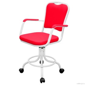 Кресло на винтовой опоре КР09 (обивка экокожа цвет красный)