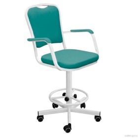 Кресло винтовое с опорой для ног КР02-1 (экокожа цвет зеленый)