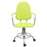 Кресло с подлокотниками на винтовой опоре КР14 (экокожа цвет светло зеленый) 