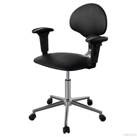 Кресло с подлокотниками КР12/П обивка экокожа (цвет черный)