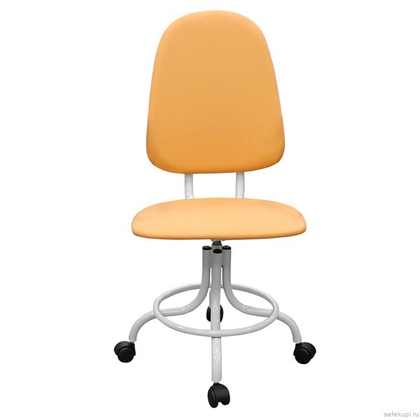 Кресло на винтовой опоре без подлокотников КР14/БП экокожа цвет оранжевый