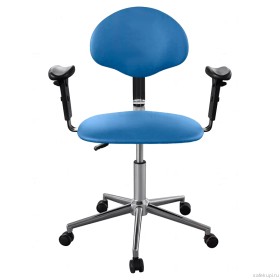 Кресло с подлокотниками КР12/П обивка экокожа (цвет синий)