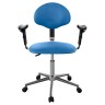 Кресло с подлокотниками КР12/П обивка экокожа (цвет синий)