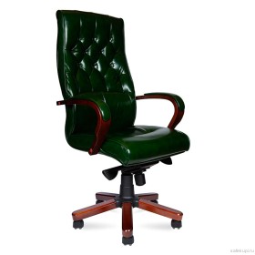 Кресло руководителя Боттичелли кожа (цвет зеленый)