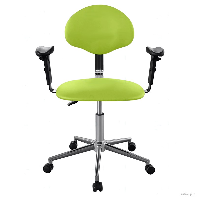 Кресло с подлокотниками КР12/П обивка экокожа (цвет светло-зеленый)