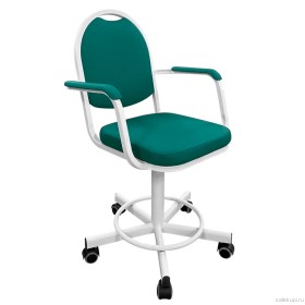 Кресло на винтовой опоре с подлокотниками КР15/П (экокожа цвет зеленый)
