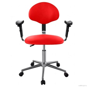 Кресло с подлокотниками КР12/П обивка экокожа (цвет красный)