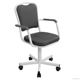 Кресло на винтовой опоре КР02-1/Н (экокожа цвет черный)