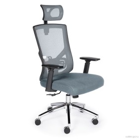 Кресло офисное Гарда SL Grey (сетка/ткань, каркас черный)