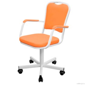 Кресло на винтовой опоре КР02-1/Н (экокожа цвет оранжевый)