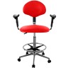Кресло высокое с подлокотниками обивка экокожа (цвет красный) КР12-В/П