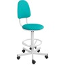 Кресло винтовое с опорой для ног на колесиках КР03/К (экокожа цвет зеленый)