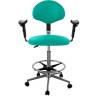 Кресло высокое с подлокотниками обивка экокожа (цвет зеленый) КР12-В/П