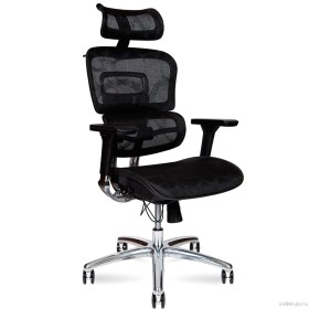 Кресло для руководителя Kron aluminium Black сетка