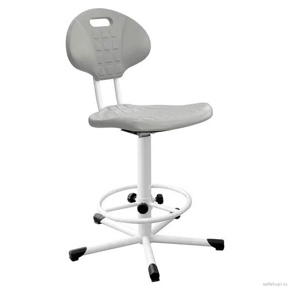 Кресло на винтовой опоре КР10-2 (полиуретан цвет серый)