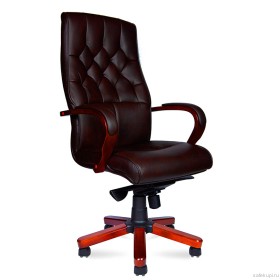 Кресло руководителя Боттичелли кожа (цвет темн. коричневый)