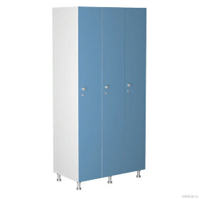 Шкаф для раздевалок ЛДСП WL 31-90 (голубой/белый)