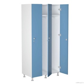 Шкаф для раздевалок ЛДСП WL 31-90 (голубой/белый)