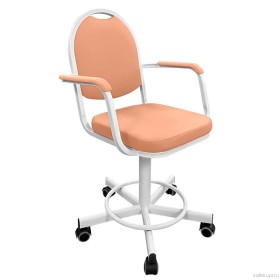 Кресло на винтовой опоре с подлокотниками КР15/П (экокожа цвет бежевый)