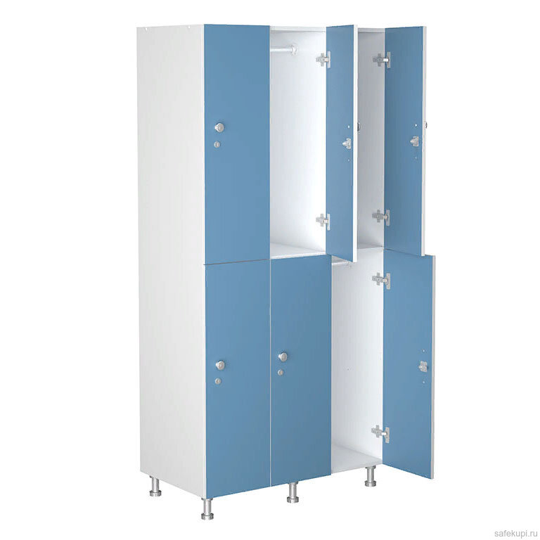 Шкаф для раздевалок ЛДСП WL 32-90 (голубой/белый)