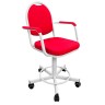 Кресло на винтовой опоре с подлокотниками КР15/П (экокожа цвет красный)