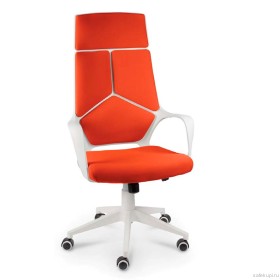 Кресло офисное IQ Orange (белый пластик/оранжевая ткань)