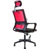 Кресло офисное Бит Red/black (черный пластик/сетка/ткань)