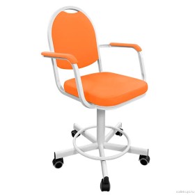 Кресло на винтовой опоре с подлокотниками КР15/П (экокожа цвет оранжевый)