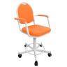 Кресло на винтовой опоре с подлокотниками КР15/П (экокожа цвет оранжевый)