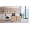Стол офисный Allegro 1400х700х750 (МК антрацит / столешница (L с лючком) цвет белый)