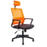 Кресло офисное Бит Orange/black (черный пластик/сетка/ткань)