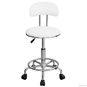 Стул-кресло лабораторное КР04 (экокожа цвет белый)