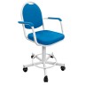 Кресло на винтовой опоре с подлокотниками КР15/П (экокожа цвет синий)