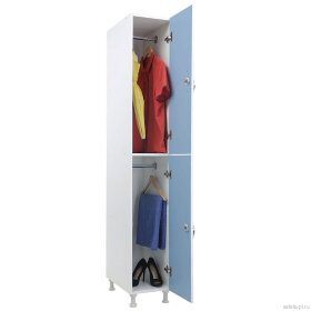 Шкаф для раздевалок WL 12-30 (голубой/белый) 189x30x50 см