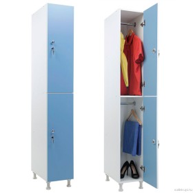 Шкаф для раздевалок ЛДСП WL 12-30 (голубой/белый)