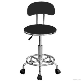 Стул-кресло лабораторное КР04 (экокожа цвет черный)