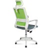Кресло офисное Бит Green (белый пластик / зеленая сетка / темно серая ткань)