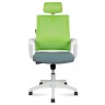 Кресло офисное Бит Green (белый пластик / зеленая сетка / темно серая ткань)