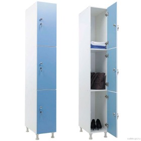 Шкаф для раздевалок ЛДСП WL 13-30 (голубой/белый)