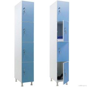 Шкаф для раздевалок ЛДСП WL 14-30 (голубой/белый)