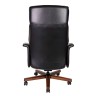 Кресло для руководителя Вагнер (черная кожа/ натуральное дерево)