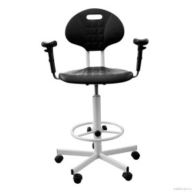 Кресло КР10-2/К с подлокотниками (полиуретан цвет черный)